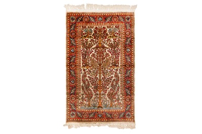 Lot 8 - A VERY FINE SILK KASHMIR RUG, NORTH INDIA