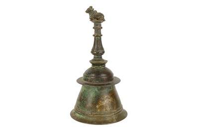 Lot 57 - A CAST BRASS SHAIVA TEMPLE BELL