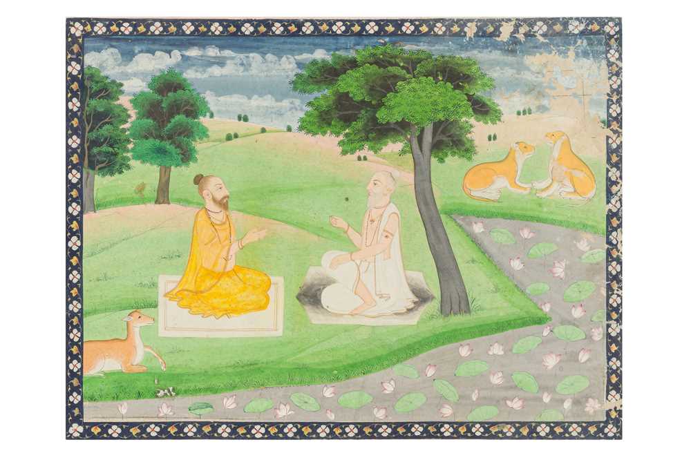 Lot 176 MINIATURE PAINTING OF TWO ASCETICS IN