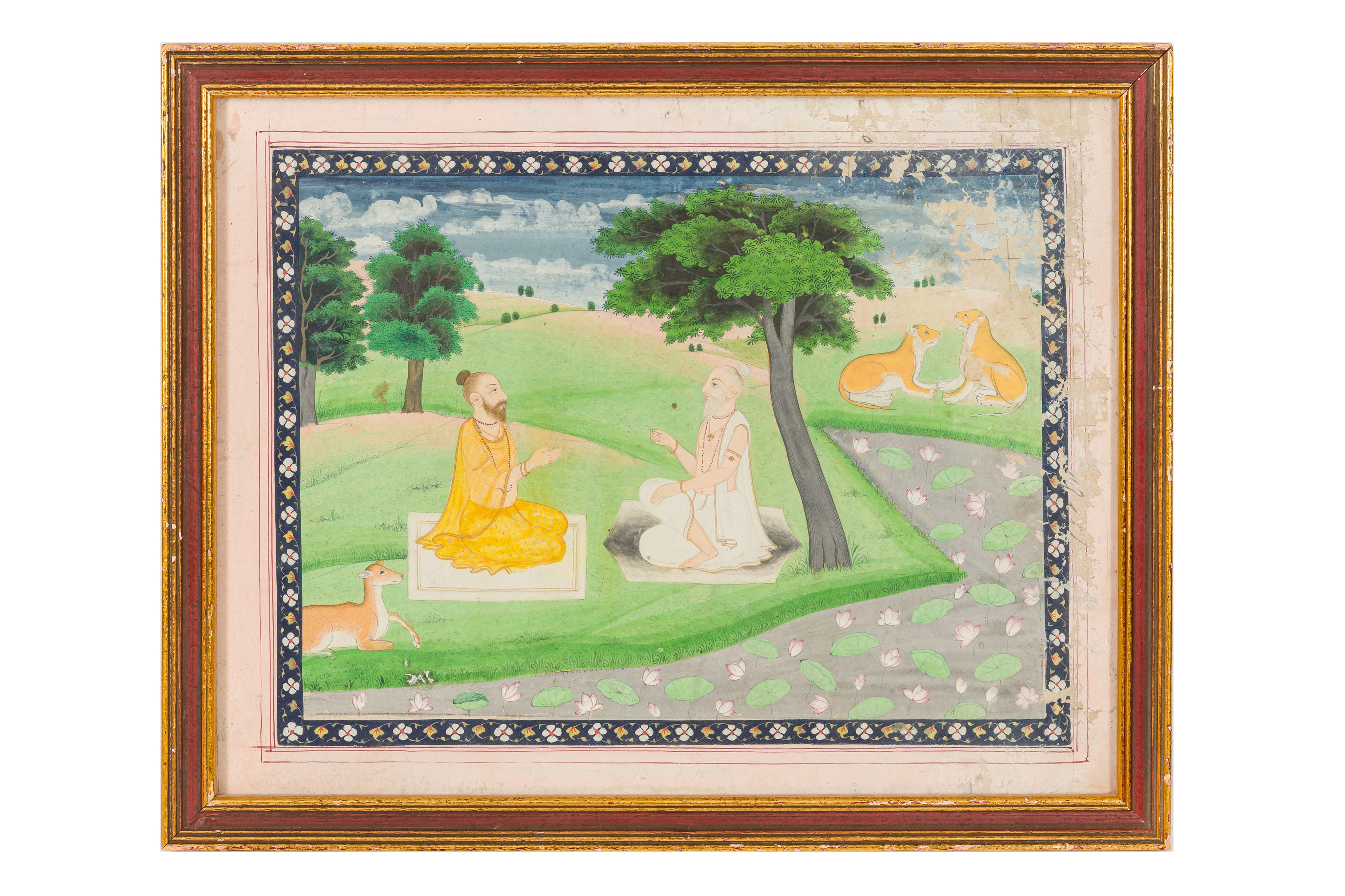 Lot 176 MINIATURE PAINTING OF TWO ASCETICS IN