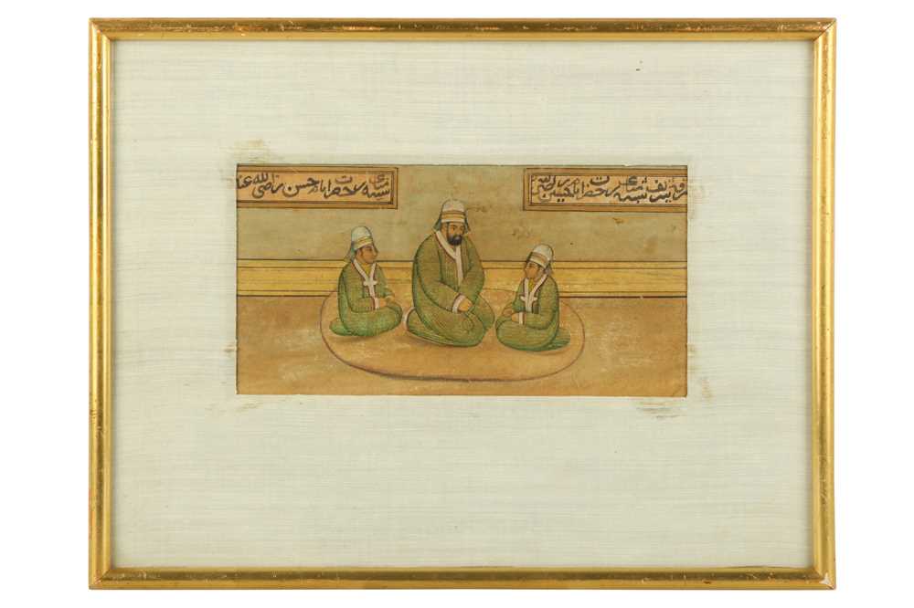 Lot 146 - A DEVOTIONAL IMAGE OF ALI AND THE HASSANEIN