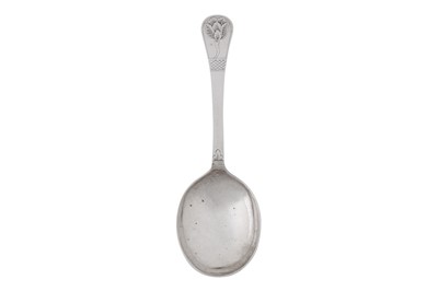 Lot 376 - A mid-18th century Norwegian silver spoon, Bergen circa 1763