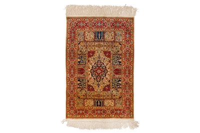 Lot 19 - AN EXTREMELY FINE SILK HEREKE RUG, TURKEY