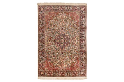 Lot 20 - A VERY FINE SILK INDIAN CARPET