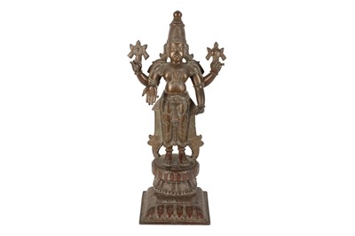 Lot 59 - A BRONZE FIGURE OF VISHNU