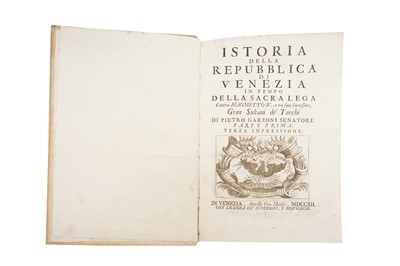 Lot 3 - Garzoni: storia delta repubblica veneziana. 2vol. 1712