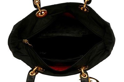 Lot 362 - Christian Dior Black Medium Lady Dior Bag