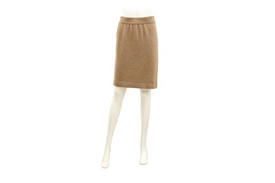 Lot 256 - Chanel Taupe Cashmere Knit Skirt