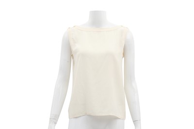 Lot 312 - Chanel Cream Silk Sleeveless Top