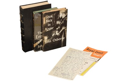 Lot 105 - John Osborne’s seminal plays and an original draft page, inscribed to Anthony Creighton