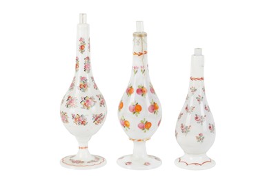 Lot 6 - A GROUP OF HAND PAINTED OPALINE BEYKOZ GLASS WARE