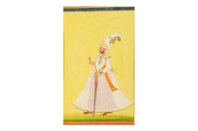 Lot 157 - A MINIATURE PAINTING OF MAHARAJA RAM SINGH OF JODHPUR