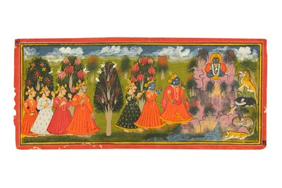 Lot 386 - Miniature painting of the Ascension of Krishna