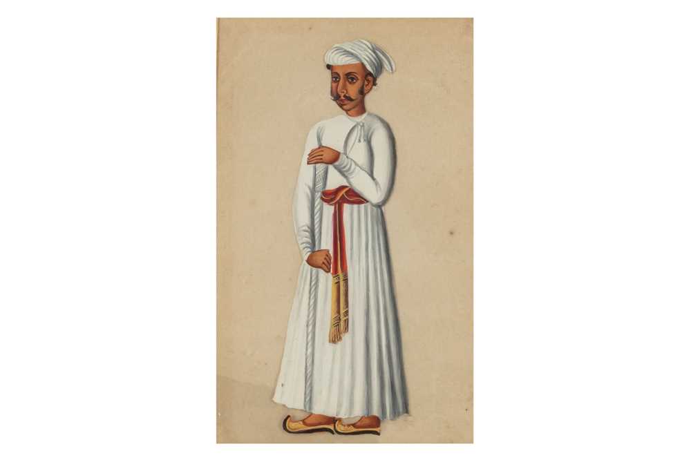 Lot 159 - A MICA PAINTING OF A MAN IN TRADITIONAL DRESS