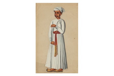 Lot 159 - A MICA PAINTING OF A MAN IN TRADITIONAL DRESS