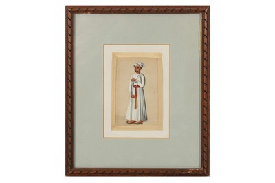 Lot 159 - A MICA PAINTING OF A MAN IN TRADITIONAL DRESS