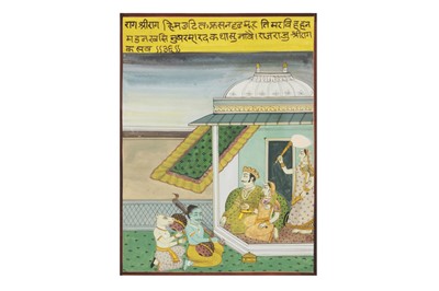 Lot 389 - An illustration from a Ragamala series: Shri Raga, India 19th Century