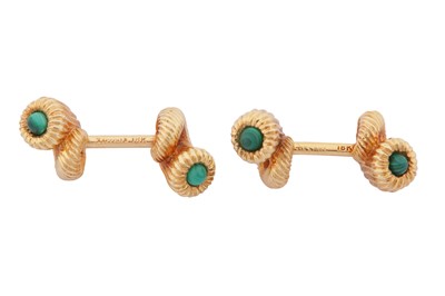 Lot 266 - JEAN SCHLUMBERGER FOR TIFFANY & Co. Ι A PAIR OF MALACHITE CUFFLINKS