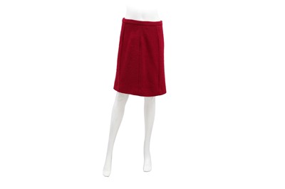 Lot 174 - Chanel Wine Boucle CC Skirt