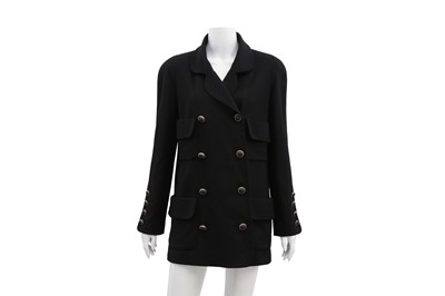 Lot 346 - Chanel Black Cashmere Long Jacket - Size 36