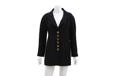 Lot 355 - Chanel Black Wool Long Jacket - Size 40