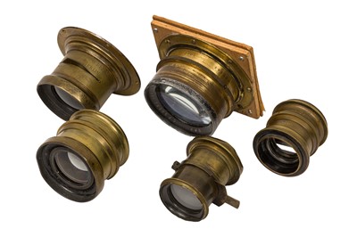 Lot 77 - A Selection of C.P Goerz Berlin Brass Lenses