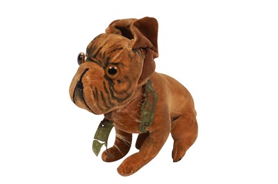 Lot 449 - AN EARLY 20TH CENTURY PLUSH VELVET BULLDOG