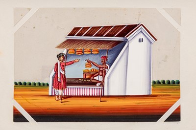 Lot 46 - A large collection of 156 Indian Miniatures on mica [c.1850-60]