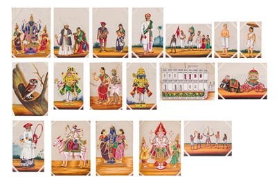 Lot 46 - A large collection of 156 Indian Miniatures on mica [c.1850-60]