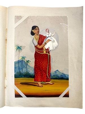 Lot 46 - A large collection of 156 Indian Miniatures on mica [c.1850-60]