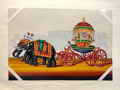 Lot 46 - A large collection of 156 Indian Miniatures on mica [c.1850-60]