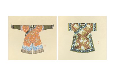 Lot 225 - A SET OF TWO CHINESE PAINTINGS OF ROBES