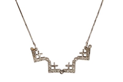 Lot 49 - A JERUSALEM DIAMOND PENDANT NECKLACE