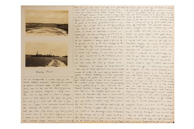 Lot 64 - Commander Claude Elbrow RN (1888 - 1943) WW1 NAVAL LOG AND PHOTOGRAPH ALBUM