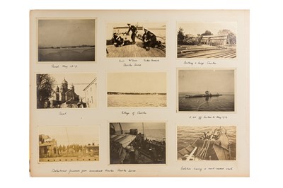 Lot 64 - Commander Claude Elbrow RN (1888 - 1943) WW1 NAVAL LOG AND PHOTOGRAPH ALBUM