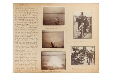 Lot 64 - Commander Claude Elbrow RN (1888 - 1943) WW1 NAVAL LOG AND PHOTOGRAPH ALBUM