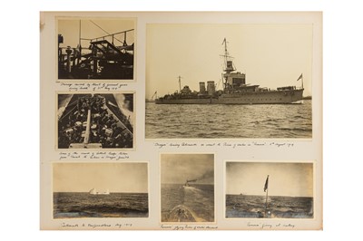 Lot 64 - Commander Claude Elbrow RN (1888 - 1943) WW1 NAVAL LOG AND PHOTOGRAPH ALBUM