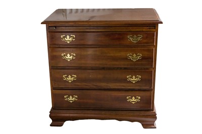 Lot 350 - A PAIR OF GEORGIAN STYLE FRUITWOOD BACHLORS CHESTS, LATE 20TH CENTURY