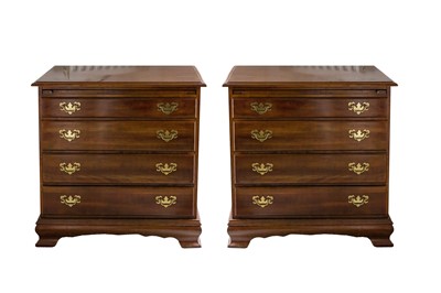 Lot 346 - A PAIR OF GEORGIAN STYLE FRUITWOOD BACHLORS CHESTS, LATE 20TH CENTURY