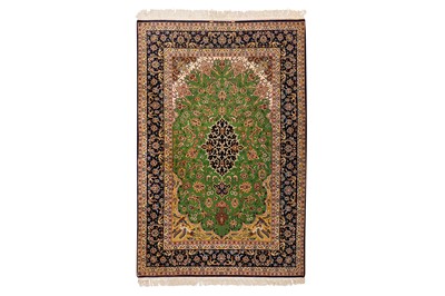 Lot 82 - AN EXTREMELY FINE PART SILK SIGNED ISFAHAN RUG, CENTRAL PERSIA