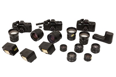 Lot 98 - A Collection of Pentax 110 Cameras & Lenses