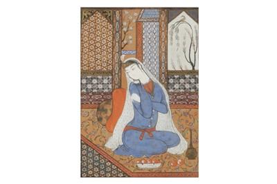 Lot 142 - MINIATURE PAINTING OF PERSIAN WOMAN