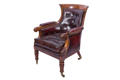 Lot 346 - A WILLIAM IV TUB CHAIR