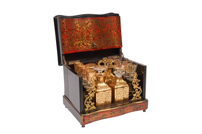 Lot 204 - A FRENCH BOULLE WORK DECANTER BOX, CIRCA 1870