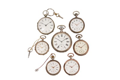 Lot 73 - A COLLECTION OF SEVEN CONTINENTAL POCKET WATCHES