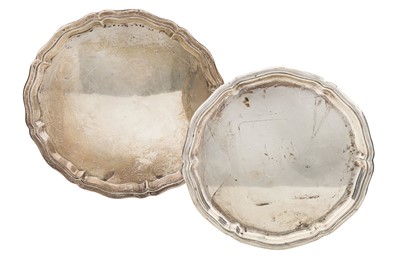 Lot 243 - Two George V sterling silver salvers