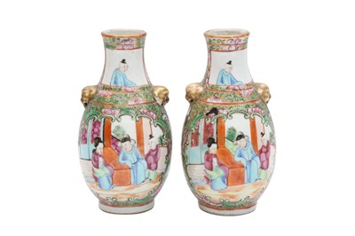 Lot 269 - A PAIR OF CHINESE CANTON FAMILLE-ROSE VASES