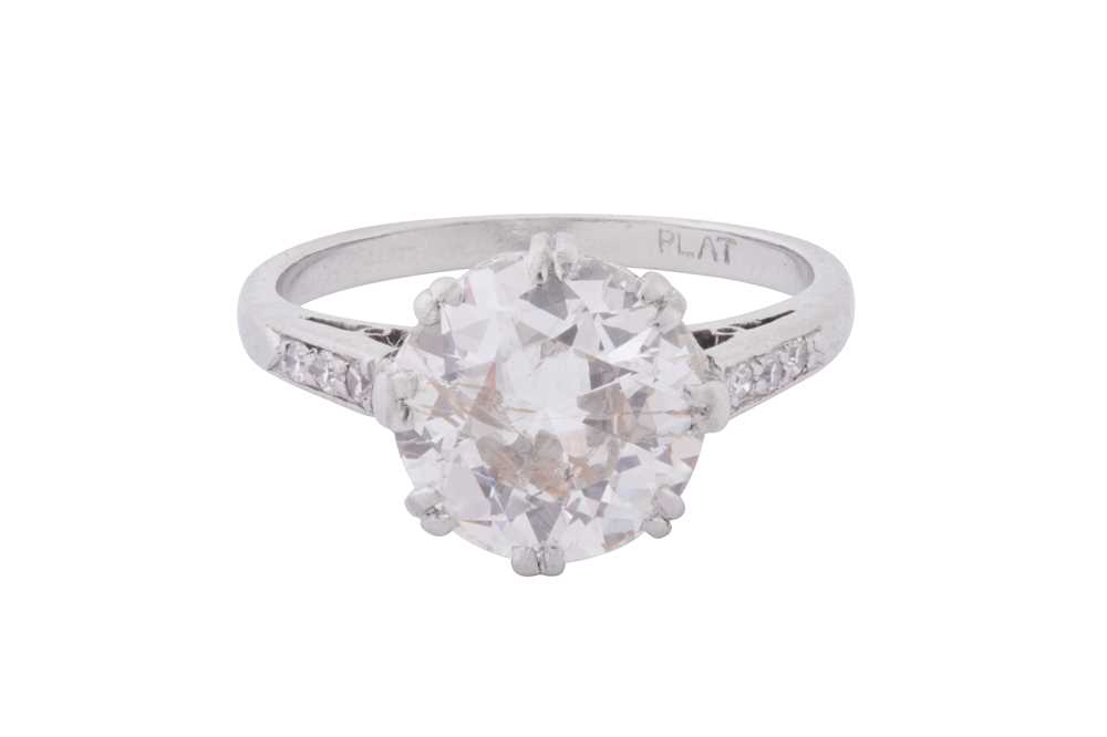 Platinum and Diamond Solitaire Ring, 2.51 Carats