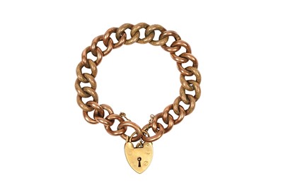 Lot 7 - A HEART-LOCK GATE BRACELET