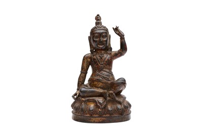 Lot 214 - A CHINESE GILT-BRONZE FIGURE OF BUDDHA